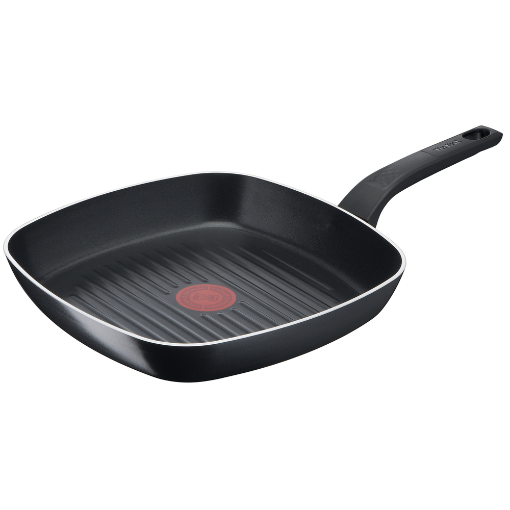 Tigaie grill Simply Clean B5674053, înveliș antiaderent 100% sigur, Thermo-Signal™, bază Diffusion+, 26 x 26 cm, aluminiu, negru
