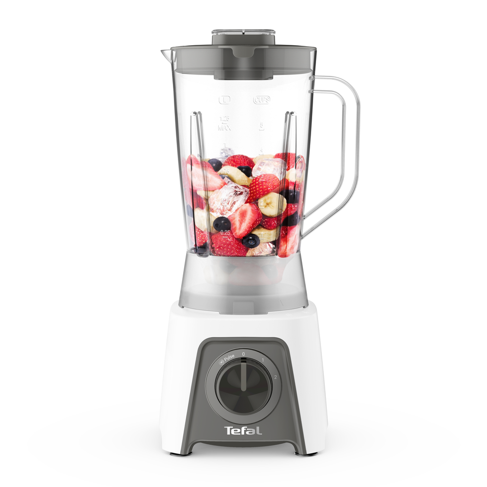 Blender Blendeo+ BL2C0130, 450 W, 2 viteze, funcția Pulse, mărunțire gheață, tehnologia DuraForce, 1.5 L, gri