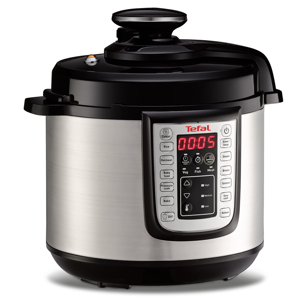 Oală sub presiune electrică multifuncțională One Pot CY505E30, 1200 W, 25 de programe, funcție de menținere la cald, carte de rețete, 6 L, inox, argintiu