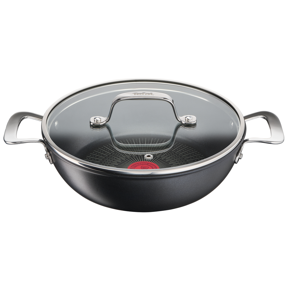 Cratiță Unlimited G2557172, înveliș antiaderent 100% sigur, Titanium Anti-Scratch, Thermo-Signal™, bază Thermo-Fusion™, 26 cm, aluminiu, negru