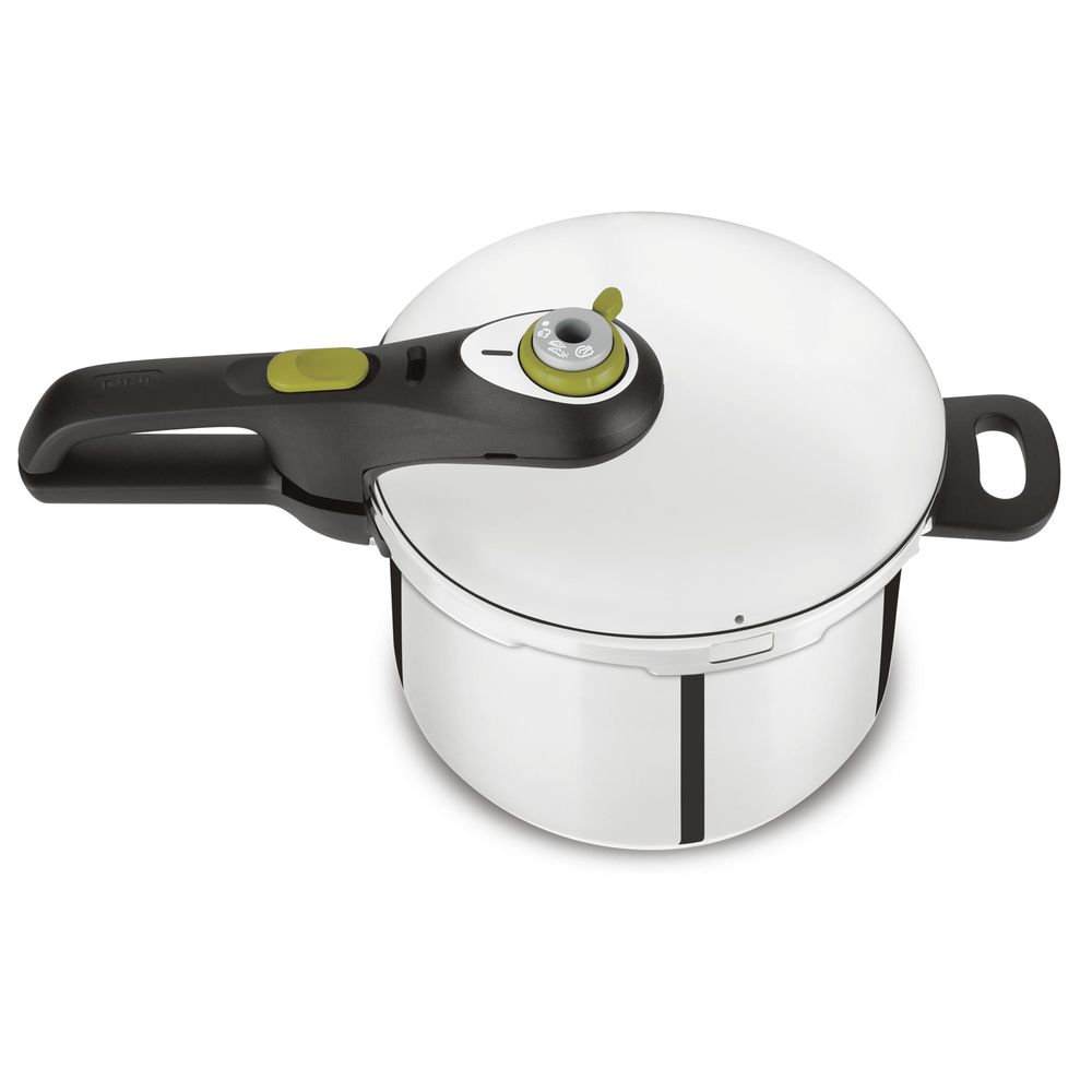 Oală sub presiune Secure 5, P2534441, 5 sisteme de siguranță, indicator de presiune, coș gătire la abur, 8 L, inox, argintiu