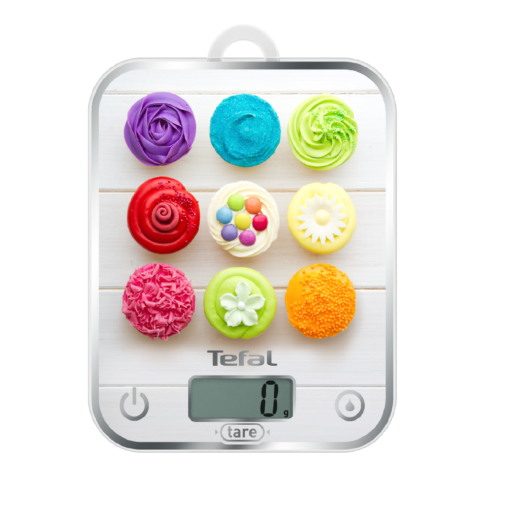 Cântar de bucătărie Optiss Decor BC5122V1, funcție Tara, măsurare a lichidelor, design ultrasubțire, 5 KG, gradație la 1 g (ml), sticlă, multicolor
