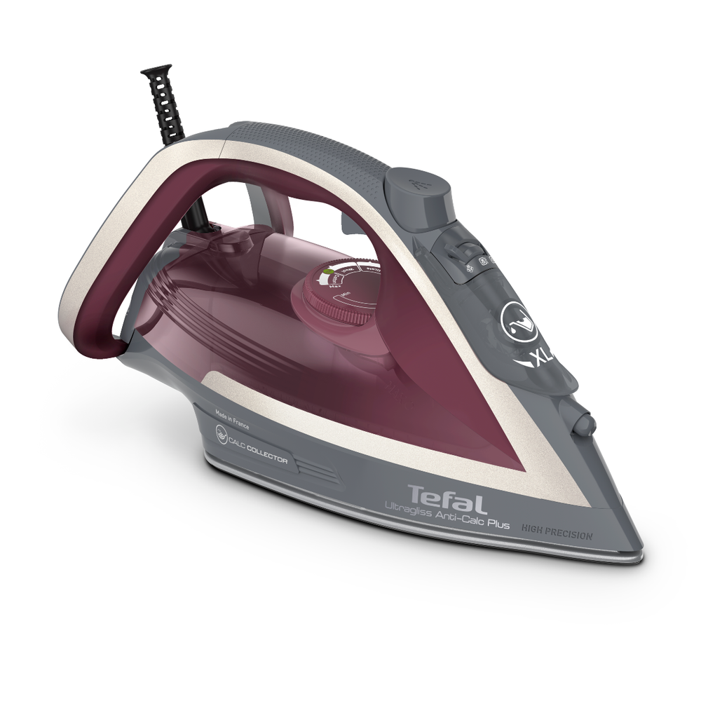 Fier de călcat cu abur UltraGliss Plus FV6840E0, 2800 W, jet de abur 260 g/min, talpă Durilium Airglide, colector anti-calcar, rezervor 0.27 L, vișiniu