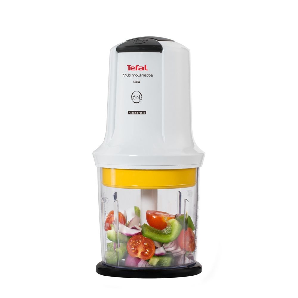 Minitocător Multi Moulinette 6 în 1 MQ723138, 500 W, 6 funcții, 4 lame, accesoriu sosuri, alb