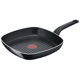 Tigaie grill Simply Clean B5674053, înveliș antiaderent 100% sigur, Thermo-Signal™, bază Diffusion+, 26 x 26 cm, aluminiu, negru