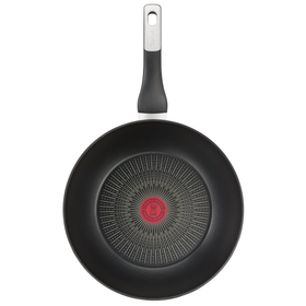 Tigaie Wok Unlimited G2551972, înveliș antiaderent 100% sigur, Titanium Anti-Scratch, Thermo-Signal™, bază Thermo-Fusion™, 28 cm, aluminiu, negru