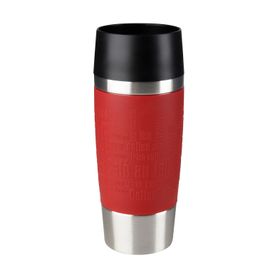 Termos Travel Mug K3084114,  înveliș exterior silicon roșu, fără BPA, 0.36 L, inox, roșu
