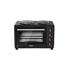 Cuptor electric Optimo OF463830, 1500 W, 2 plite, tehnologie convecție, 5 programe presetate, termostat 230°C, temporizator 60 min, ușă strat dublu sticlă, înveliş interior antiaderent, 3 accesorii, 32 L, negru