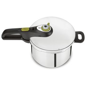 Oală sub presiune Secure 5, P2534441, 5 sisteme de siguranță, indicator de presiune, coș gătire la abur, 8 L, inox, argintiu