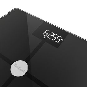Cântar de baie inteligent Goodvibes Health BM9660S1, 14 funcții, 180 KG, gradații la 50 g, 32 x 32 cm, sticlă, negru