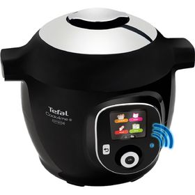 Multicooker inteligent cu gătire sub presiune Tefal Cook4Me+ Connect CY855830,  conexiune bluethooth, aplicație dedicată, 6 moduri de gătire, instrucțiuni pas cu pas, 150 de retete, 6L, vas cu înveliș ceramic, negru