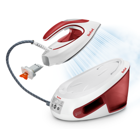 Stație de călcat Express Anti-Calc SV8030E0, 2800 W, 6.2 bari, jet de abur 410 g/min, talpă Durilium, colector anti-calcar, rezervor 1.8 L, roșu