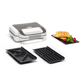 Sandwich maker Snack XL SW701110, 850 W, plăci&nbsp;detaşabile, &icirc;nveliş antiaderent, alb