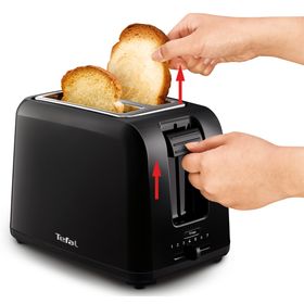 Prăjitor de pâine Vita TT1A1830, 800 W, fante cu lățime variabilă, mâner inteligent, tavă detașabilă pentru firimituri, plastic, negru