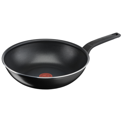 Tigaie wok Simply Clean B5671953, înveliș antiaderent 100% sigur, Thermo-Signal™, bază Diffusion+, 28 cm, aluminiu, negru