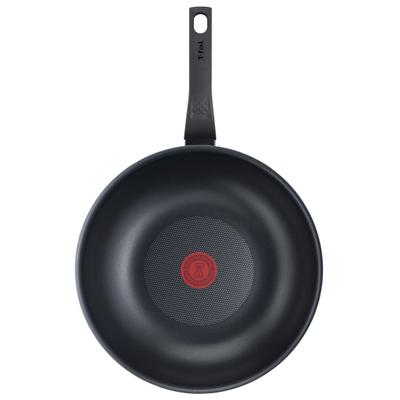 Tigaie wok Simply Clean B5671953, înveliș antiaderent 100% sigur, Thermo-Signal™, bază Diffusion+, 28 cm, aluminiu, negru