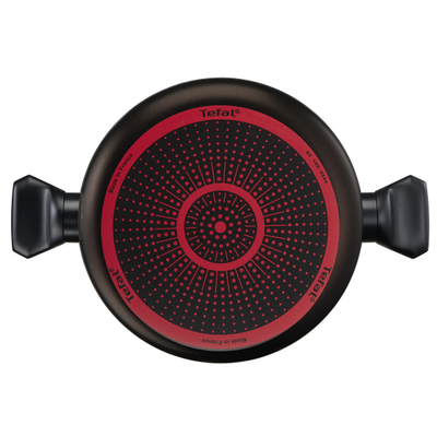 Oală cu capac Simply Clean B5674653, înveliș antiaderent 100% sigur, Thermo-Signal™, bază Diffusion+, 4.5 L, 24 cm, aluminiu, negru