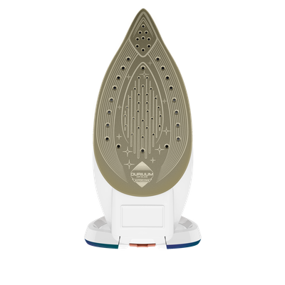 Fier de călcat cu abur Turbo Pro Anti-Calc FV5689E0, 2800 W, jet de abur 240 g/min, talpă Durilium Airglide Autoclean, mod eco, colector anti-calcar, rezervor 0.30 L, alb / albastru