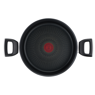 Oală Unlimited G2554672, înveliș antiaderent 100% sigur, Titanium Anti-Scratch, Thermo-Signal™, bază Thermo-Fusion™, 24 cm, aluminiu, negru