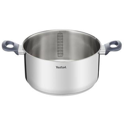 Oală Daily Cook G7124645, gradații, capac sticlă, 24 cm, inox, argintiu