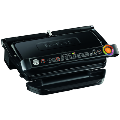 Grătar electric OptiGrill+ XL GC722834, 9 programe, indicator gătire, senzor automat, mod manual 4 nivele, plăci antiaderente din aluminiu turnat, tavă colectare lichide, negru
