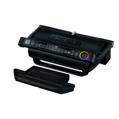 Grătar electric OptiGrill+ XL GC722834, 9 programe, indicator gătire, senzor automat, mod manual 4 nivele, plăci antiaderente din aluminiu turnat, tavă colectare lichide, negru