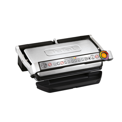 Grătar electric OptiGrill+ XL Snacking & Baking GC724D12, 9 programe, indicator nivel gătire, mod manual 4 nivele, plăci antiaderente din aluminiu turnat, tavă colectare lichide, tavă gustare și coacere, argintiu