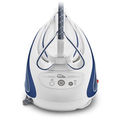 Stație de călcat cu boiler de înaltă presiune Pro Express Ultimate Care GV9570E0, 2600 W, 7.8 bari, jet de abur 550 g/min, talpă Durilium Airglide Autoclean, colector anti-calcar, rezervor 1.9 L, alb / albastru