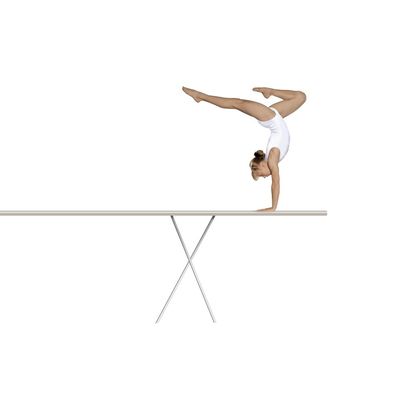 Masă de călcat Pro Compact IB9100E0, suprafață 137 x 45 cm, înălțime până la 93 cm, husă bumbac și spumă, 8 KG, inox, alb / bej