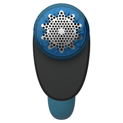 Aparat pentru îndepărtarea scamelor JB1011E0, cuțit cu 3 lame din inox, 4 lungimi diferite, perie de curățare, recipient transparent, negru / albastru