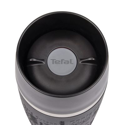 Termos Travel Mug K3081114, înveliș exterior silicon negru, fără BPA, 0.36 L, inox, negru 