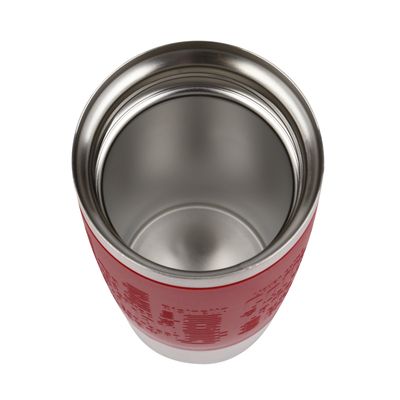 Termos Travel Mug K3084114,  înveliș exterior silicon roșu, fără BPA, 0.36 L, inox, roșu