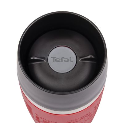 Termos Travel Mug K3084114,  înveliș exterior silicon roșu, fără BPA, 0.36 L, inox, roșu
