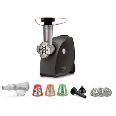 Mașină de tocat carne HV4 9 în 1 NE448838, 2000 W, 3 site inox, 3 conuri feliere și radere, 2 accesorii kebbe/cârnați și coulis, negru