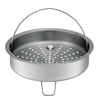 Oală sub presiune Secure 5, P2534441, 5 sisteme de siguranță, indicator de presiune, coș gătire la abur, 8 L, inox, argintiu