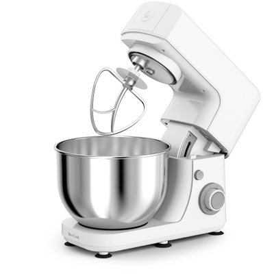 Robot de bucătărie MasterChef Essential QB150138, 800W, set pentru patiserie, bol inox 4.8 L, funcția Pulse, alb