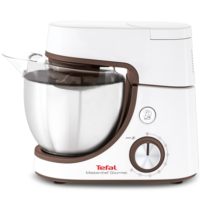 Robot de bucătărie MasterChef Gourmet Baking with Kids QB51K138, 1100 W, set pentru patiserie, set de accesorii pentru copii, recipiente dozare, husă, bol inox 4.6 L, funcția Pulse, argintiu