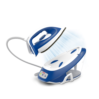 Stație de călcat Express Compact SV7112E0, 2600 W, 5.9 bari, jet de abur 360 g/min, talpă Xpress Glide, rezervor 1.7 L, albastru