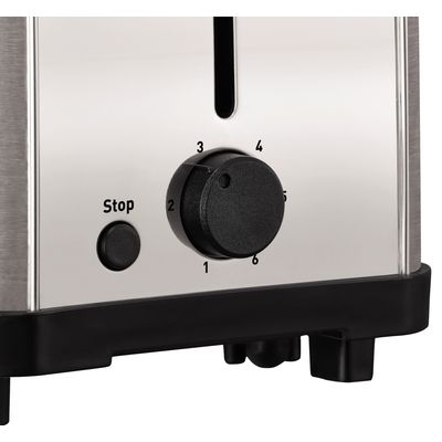 Prăjitor de pâine Ultra Mini TT330D30, 700 W, funcție de oprire, design compact, tavă detașabilă pentru firimituri, inox, argintiu