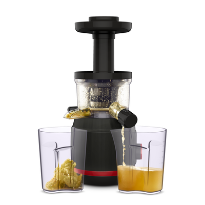 Storcător de fructe și legume Juiceo ZC150838, 150 W, tehnologie presare la rece, auto-curățare, sistem anti-picurare, recipiente suc și pulpă 0.8 L, negru