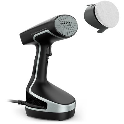 Aparat de călcat vertical cu abur Access Steam DT8230E1, 2000 W, abur 30 g/min, jet de abur 90 g/min, rezervor detașabil 0.19 L, perie microfibră, negru / gri