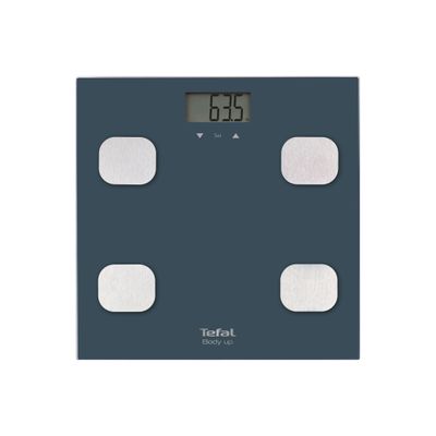Cântar de baie inteligent Body Up BM2520V0, indice de masă corporală, 8 memorii, 35 mm grosime, 150 KG, gradații la 100 g, 32 x 32 cm, sticlă, albastru