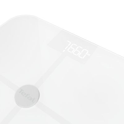 Cântar de baie inteligent Goodvibes Sport BM9640S1, 13 măsurători, 180 KG, gradații la 100 g, 31 x 31 cm, sticlă, alb