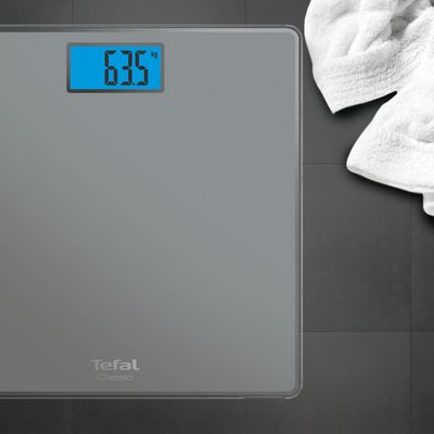 Cântar de baie Classic PP1500V0, 160 KG, gradații la 100 g, 31 x 31 cm, sticlă, gri