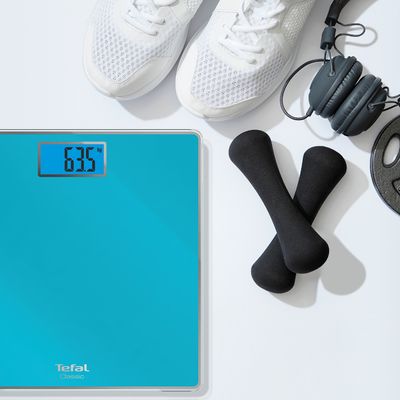 Cântar de baie Classic PP1503V0, 160 KG, gradații la 100 g, 31 x 31 cm, sticlă, albastru