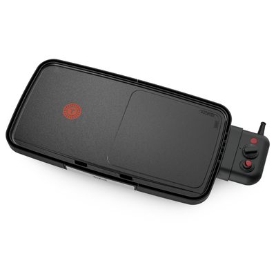 Grătar electric Plancha Booster CB641810, Power Boost, termostat 5 nivele, suprafaţă antiaderentă Resist+, Thermo-Spot®, negru