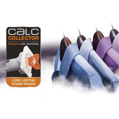 Fier de călcat cu abur Turbo Pro Anti-Calc FV5689E0, 2800 W, jet de abur 240 g/min, talpă Durilium Airglide Autoclean, mod eco, colector anti-calcar, rezervor 0.30 L, alb / albastru