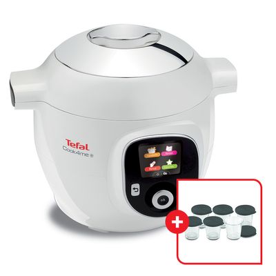 Pachet aparat de gătit multifuncțional Cook4Me+ și set de 6 recipiente de sticlă