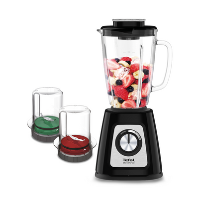 Blender BlendForce 2 BL438831, tehnologie Powerlix, 800 W, 6 lame inox, 3 programe inteligente, Air Cooling, Smart Lock,  Easy Safety, Easy Clean, 2 accesorii râșniță și tocător, 1.75 L, negru