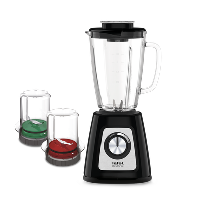 Blender BlendForce 2 BL438831, tehnologie Powerlix, 800 W, 6 lame inox, 3 programe inteligente, Air Cooling, Smart Lock,  Easy Safety, Easy Clean, 2 accesorii râșniță și tocător, 1.75 L, negru